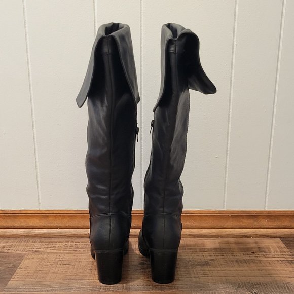 JUSTFAB Lewan women's over the knee beautiful black vegan lea boots. Sz: 7.5 - Picture 4 of 12